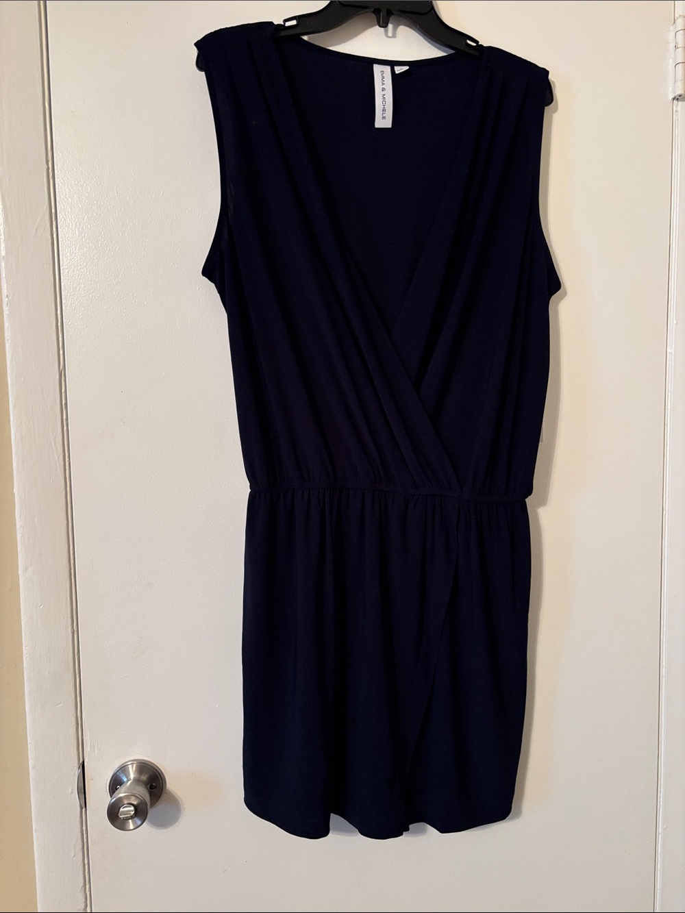 Emma & Michele Navy Sleeveless Wrap Romper